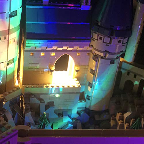 15000P Juego de luces para el castillo de Harry Potter de Hogwarts 71043, conector USB compatible con Lego 71043