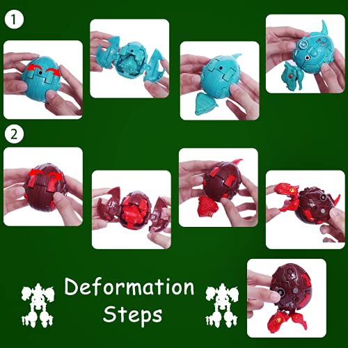 6 en 1 Juguetes de Dinosaurios Robot para niños , Dinosaurio Transformers Juguete, Huevos de Dinosaurio con Dos Modos Variables Dinosaurios pequeños/ Robot Dinos Grande para Niños de 6-12 Años
