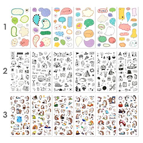 72 hojas pegatina de scrapbook pegatina de Washi pegatina de decoración pegatina de planificador pegatina de diario para adultos para álbum fabricación de tarjetas arte y artesanía (Inocencia)