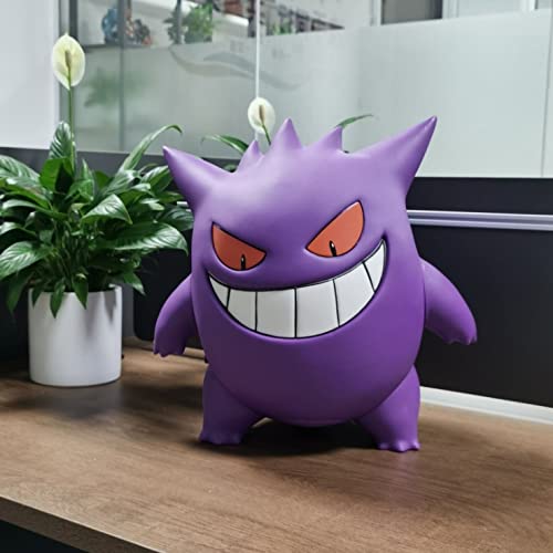 Akazan 38cm Japón Anime PVC Juego Decoración Regalo Pokemon 1: 1 Gengar Artesanía Tienda Muebles Figura Juguetes Otaku Favorito Edición Limitada Modelo Estatua Estática