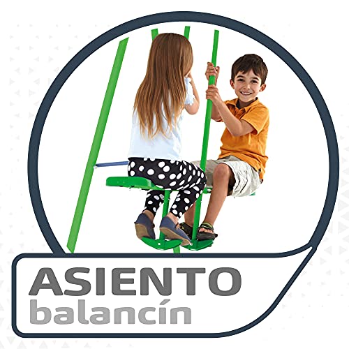Aktive 54080 - Columpio jardín exterior para niños, Columpio infantil, Columpio doble, Balancín para niños, medidas 280x140x179 cm, 4 asientos, peso máx 180 kg, +3 años, Aktive Sports