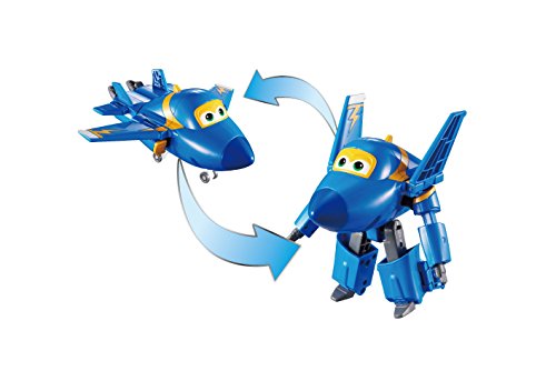 Alpha Animation & Toys Super Wings YW710230 Transforming Jerome Flugzeug, color negro, azul , color/modelo surtido