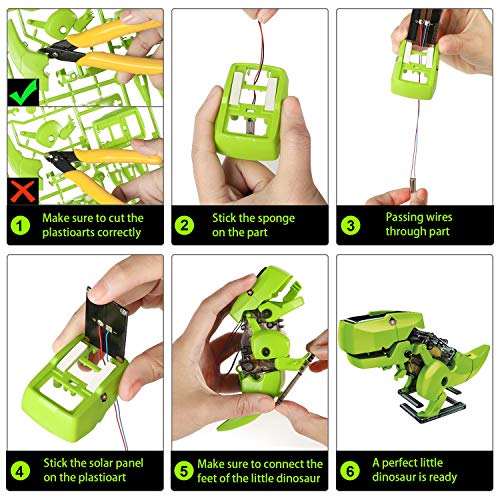 ANGELBLISS Stem Kit de construcción de Robots, Juguetes de Robot Solar 3 en 1, Juego de Dinosaurios de construcción de Ciencias para niños a Partir de 8 años y niñas