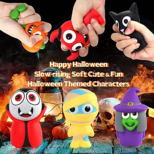 ANGELEMM 6 Pcs Halloween Squishy Gigante Kawaii Juguetes Descompresión Pack Squishies Baratos Slow Rising Squishes Estrés Alivio Suave Juguete Antiestres Squeeze para Niños