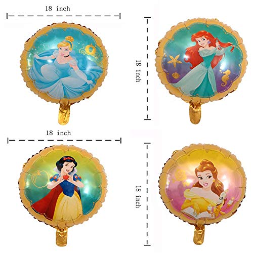 Babioms 8PCS Princesa Globo, Cenicienta, Campana, Blancanieves , Bella Durmiente &Reina de las Nieves, Globos Cumpleaños Decoracion de Princesa