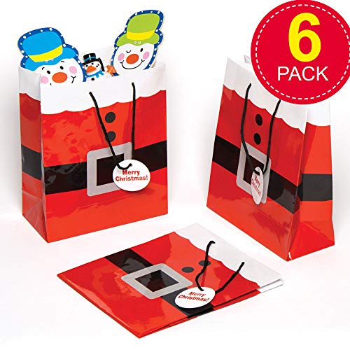 Baker Ross AC167 Bolsas de regalo de traje de Santa — Suministros creativos de arte para niños, fiestas navideñas, papel de regalo y regalos (paquete de 6)