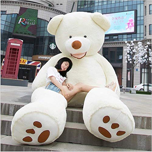 bananair Osito Gigante de Peluche (130 cm a 340 cm) 5 Colores Disponibles (Beige - Gris - Marrón - Blanco - Rosa) Enorme Osito de Peluche (Blanco, 160 cm)
