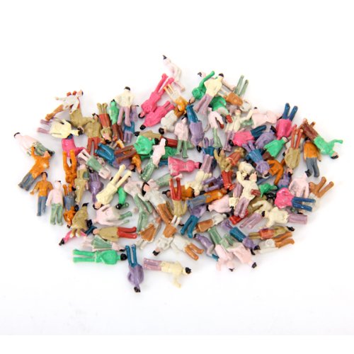 Baoblaze 100pcs Figura de Acción Pasajeros de Tren de Simulación en Miniatura Adorno para Casa de Muñecas a Escala 1:150