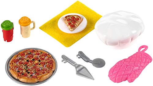 Barbie Chelsea Chef de pizzas Muñeca morena con cocina de juguete y accesorios, para niñas y niños +3 años (Mattel GTN63)