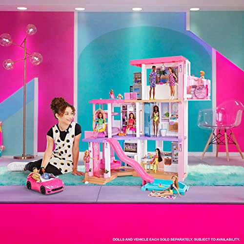 Barbie Dreamhouse 2021 Día y noche Casa para muñecas de juguete de 3 plantas con accesorios, regalo para niñas y niños +3 años (Mattel GRG93)