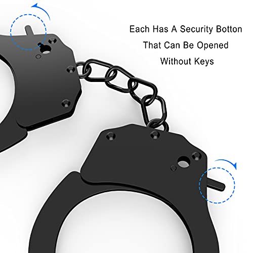 BDwing Esposas de Metal con 2 Llave, Esposas Policia Profesionales del Juguete Falso Accesorios de Disfraz Juegos de Roles