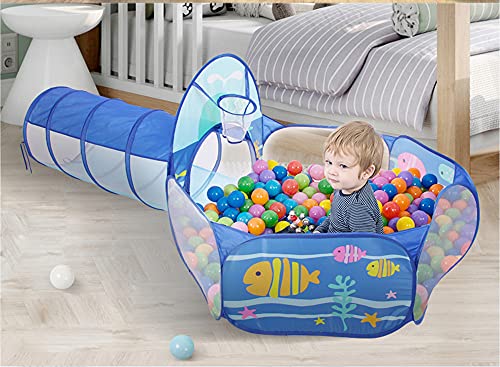 Benebomo Casa y túnel de la Tienda de Juegos para niños Pop Up,Juguetes de la Tienda de campaña para niños 3 en 1 Plegables y Plegables,túnel de Bolas para niños pequeños