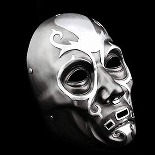 BENREN Máscara Temática de Grim Reaper de Halloween, Máscaras de Resina en Relieve Death Eaters,Silver