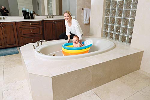 BESTWAY 51134 Squeaky Clean Inflatable Bath - Bañera Hinchable para bebé con termómetro, Multicolor, 76 x 48 x 33 cm