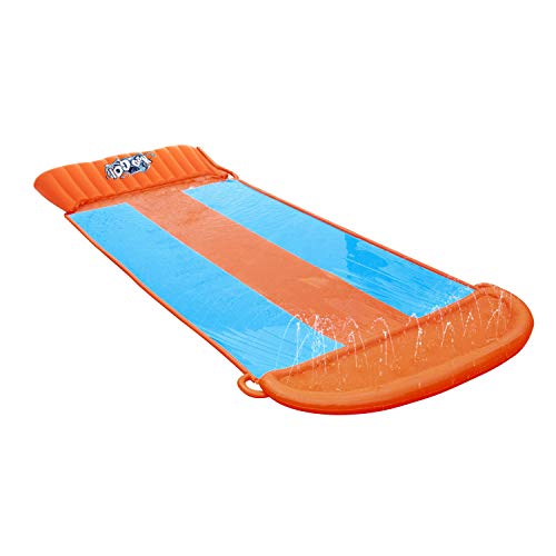 BESTWAY 52258 - Pista Deslizante Infantil Hinchable H2O Go! Triple 549 cm con Conexión a Manguera de Jardín, Piscina Final y Parche de Reparación Incluido Mayores de 3 Años