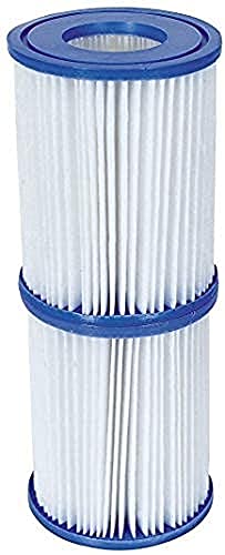 BESTWAY 58094 - Set de Dos Filtros de Agua Tipo II para Depuradora de Cartucho de 2.006 y 3.028 litros/hora para Bombas de 220-240 V Ø10,6x13,6 cm Fácil de limpiar