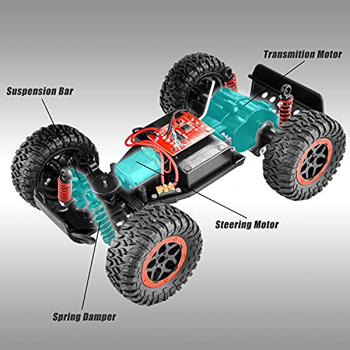 BEZGAR 17S - Coche a Control Remoto a Escala 1:20, Velocidad 2WD 20 km / h, Todo Terreno, Juguete eléctrico, Todoterreno, vehículo RC con Dos baterías Recargables para niños y Adultos