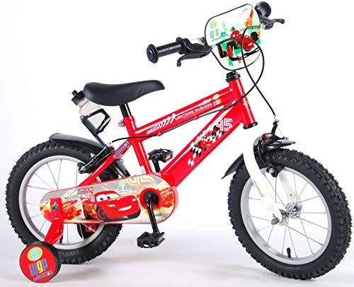 Bicicleta Niño Disney Cars 14 Pulgadas Frenos al Manilar Ruedas Extraíbles Rojo …