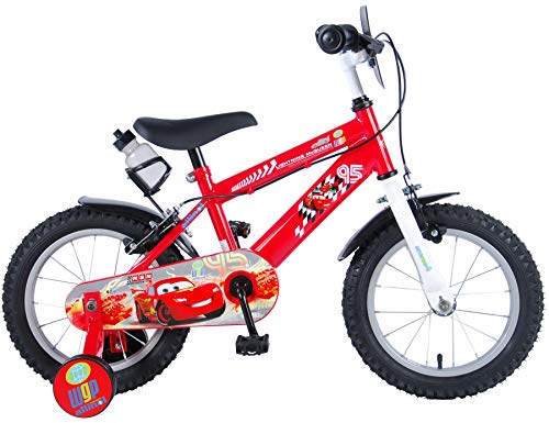 Bicicleta Niño Disney Cars 14 Pulgadas Frenos al Manilar Ruedas Extraíbles Rojo …