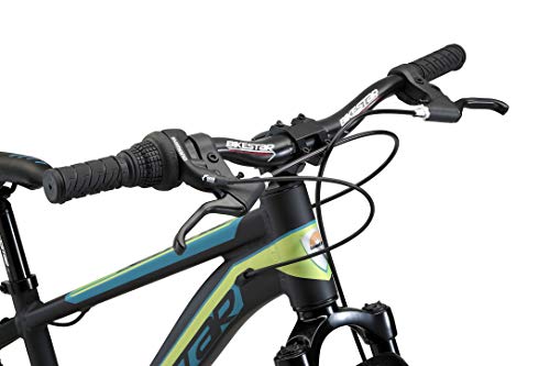 BIKESTAR Bicicleta de montaña Juvenil de Aluminio 20 Pulgadas de 6 a 9 años | Bici niños Cambio Shimano de 7 velocidades, Freno de Disco, Horquilla de suspensión | Negro