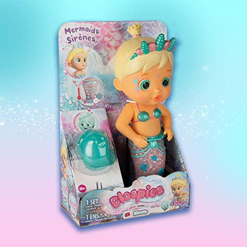 Bloopies Sirenas Flowy Muñeca sirena que lanza Agua y hace Burbujas, Juguete de baño para +18 meses