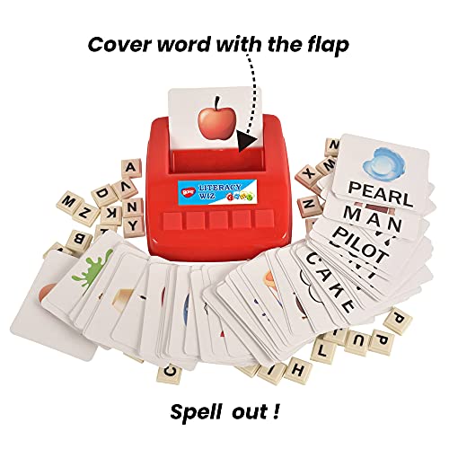 BOHS Juego Educativo de Alfabetización en Inglés para niños - Palabras Mayúsculas Vista - 60 Tarjetas Flash - El Aprendizaje de Idiomas niño en Edad Preescolar Juguetes educativos