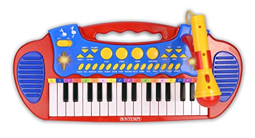 Bontempi- Teclado electrónico de 31 Teclas con micrófono, Patas y Taburete (Spanish Business Option Tradding 13 3240)
