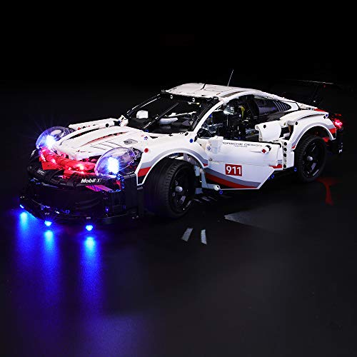 BRIKSMAX Kit de Iluminación Led para Lego Technic Porsche 911 RSR, Compatible con Ladrillos de Construcción Lego Modelo 42096, Juego de Legos no Incluido