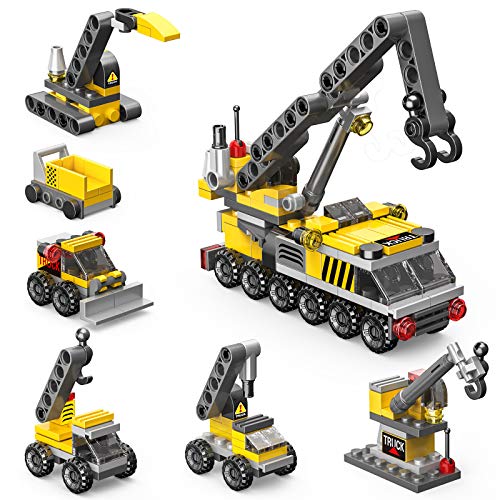 burgkidz Bloques de Construcción para Niños, Vehículos de Ensamblaje de Transformación 6 En 1 En 28 Modelos Diferentes, 1058 Piezas Juguetes de Construcción de Ladrillos Creativos