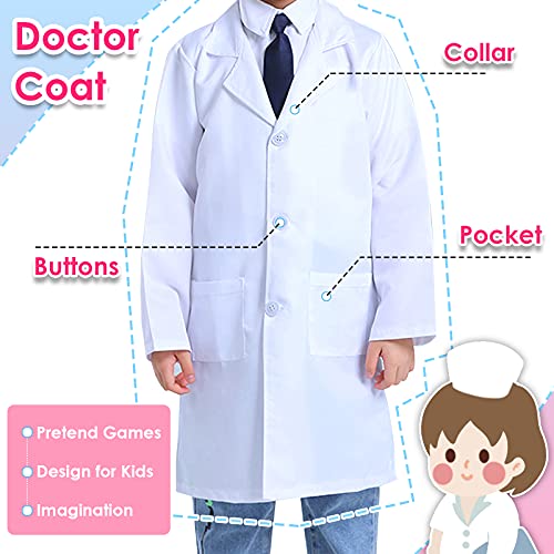 BUYGER Kit de Doctora Maletin Medicos Juguete para Niños Niñas 3 4 5 Años, Juego Enfermera y Dentista, Regalo Educativos