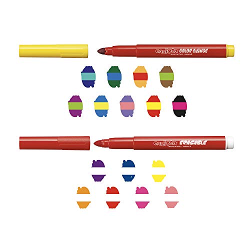 Carioca Rotuladores Magic Markers | Set Rotuladores Punta Maxi Borrables y Cambia Color para Niños, Tinta Mágica, Colores Surtidos 20 Uds
