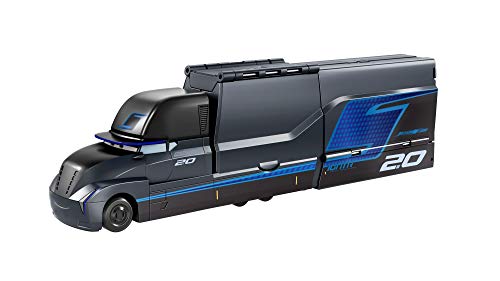 Cars Camión de lanzamiento Gale Beaufort, lanza hasta 5 coches de juguete, para niños +3 años (Mattel GPD93)
