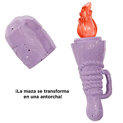 Cave Club Muñeca Emberly, muñeca prehistórica con mascota y accesorios (Mattel GNL83)