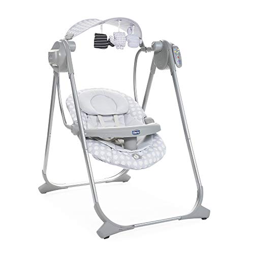 Chicco - Balancín Polly Swing Up Leaf, Gris, 1 Unidad