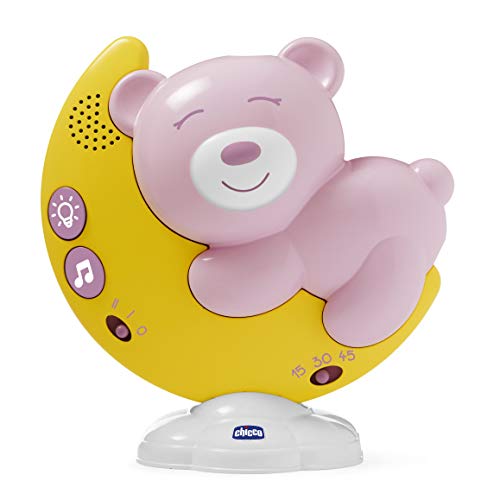 Chicco Next2moon - Proyector de cuna con luces y sonidos, móvil, panel y carrusel desmontable, color rosa