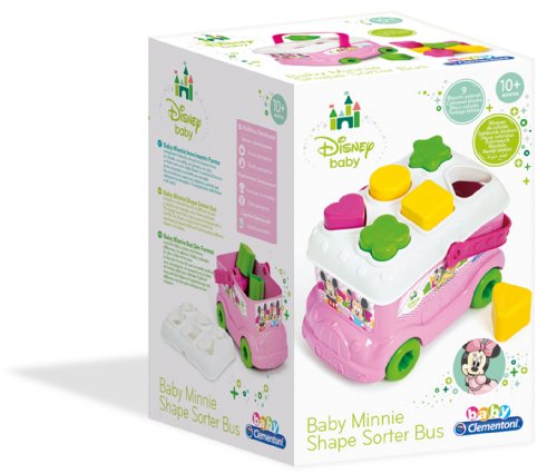 Clementoni-14933 - Baby Minnie Autobús Formas y Colores - juguete bebé Disney a partir de 10 meses