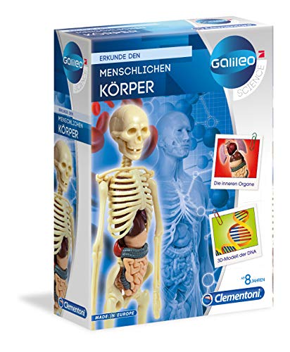 Clementoni-Galileo Science Cuerpo Humano Mini Set de experimentación para niños a Partir de 8 años, Juguete para comprender la anatomía, los órganos y los Esqueletos, Multicolor (69489)