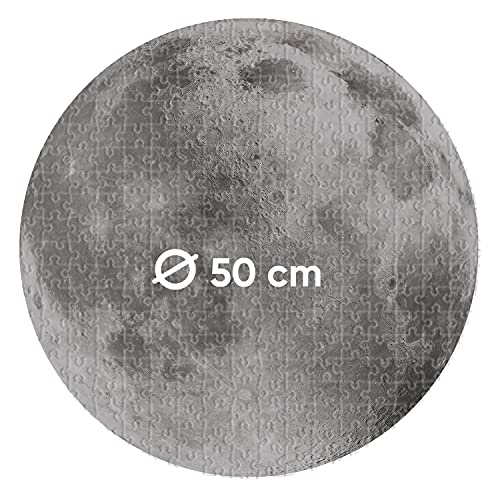 Clementoni Round Space colección-Moon Adultos 500 Piezas Luna, Redondo, Planetas-Made in Italy, Puzzle, Multicolor (35108)