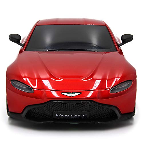 CMJ RC Cars Coche de Control Remoto con Licencia Oficial Aston Martin Vantage de 1:24 Escala roja