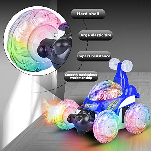 Coche teledirigido, Kizmyee Coche de acrobacias teledirigido, Coche de acrobacias RC con rotación de 360 °, Coches a control remoto Niñas Niños Vehículo Coche Juguete Regalos de 3 a 12 años