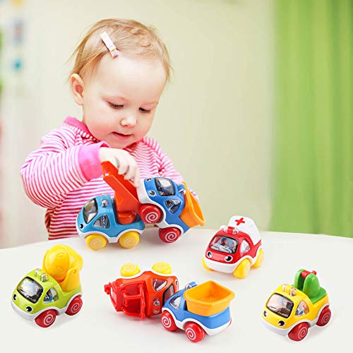 Coches Juguete para Bebes 1 Año, AmyBenton Conjunto de Vehículos para Niños 1 2 3 Años(Pull Back Car Toy, 6 PCS