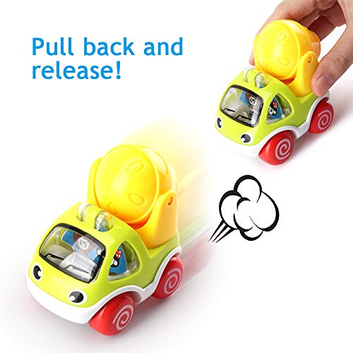 Coches Juguete para Bebes 1 Año, AmyBenton Conjunto de Vehículos para Niños 1 2 3 Años(Pull Back Car Toy, 6 PCS
