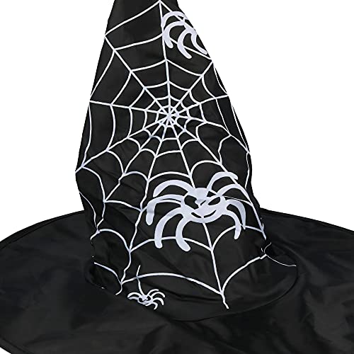 com-four® 3X Sombrero de Bruja para Disfraz de Bruja - Sombrero de Mago Ideal para Carnaval, Fiesta de Disfraces, Halloween (03 Piezas - Sombrero telaraña)