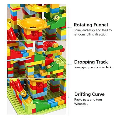Compatible con DUPLO Classic LEGO, NLR FUN Marble Run Track Building Set, para niños de 3 a 9 años, 100 unidades