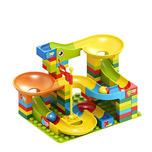 Compatible con DUPLO Classic LEGO, NLR FUN Marble Run Track Building Set, para niños de 3 a 9 años, 100 unidades
