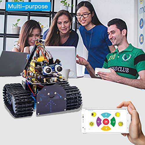 con UN0 R3, Módulo de Seguimiento de Línea, Sensor Ultrasónico , Kit Robótico Coche Educativo STEM