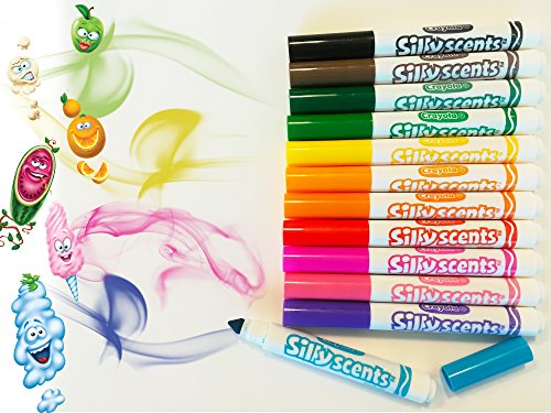 Crayola-12 rotuladores Silly Scents Broadline, 12 Unidad (Paquete de 1) (58-8337)