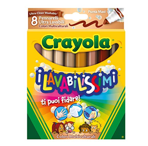 Crayola 58-8336 - I Lavabilissimi 8 Rotuladores, Punta Maxi, Colores Multiculturales , Modelos/colores Surtidos, 1 Unidad