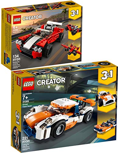 Creator Juego de 2 coches de carreras Lego 3 en 1 31089 31100 + coche deportivo