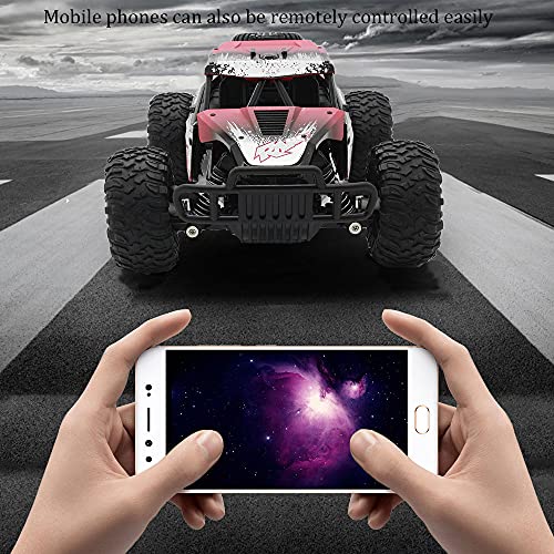 DBXMFZW RC Truck 2.4G Mango para Teléfono Móvil Dual RC Cars Control Remoto Professional RC Buggy HD Camera 4WD Dual Battery Electric Rock Crawler Toy Car Fast Car Juguetes para Niños Y Niñas